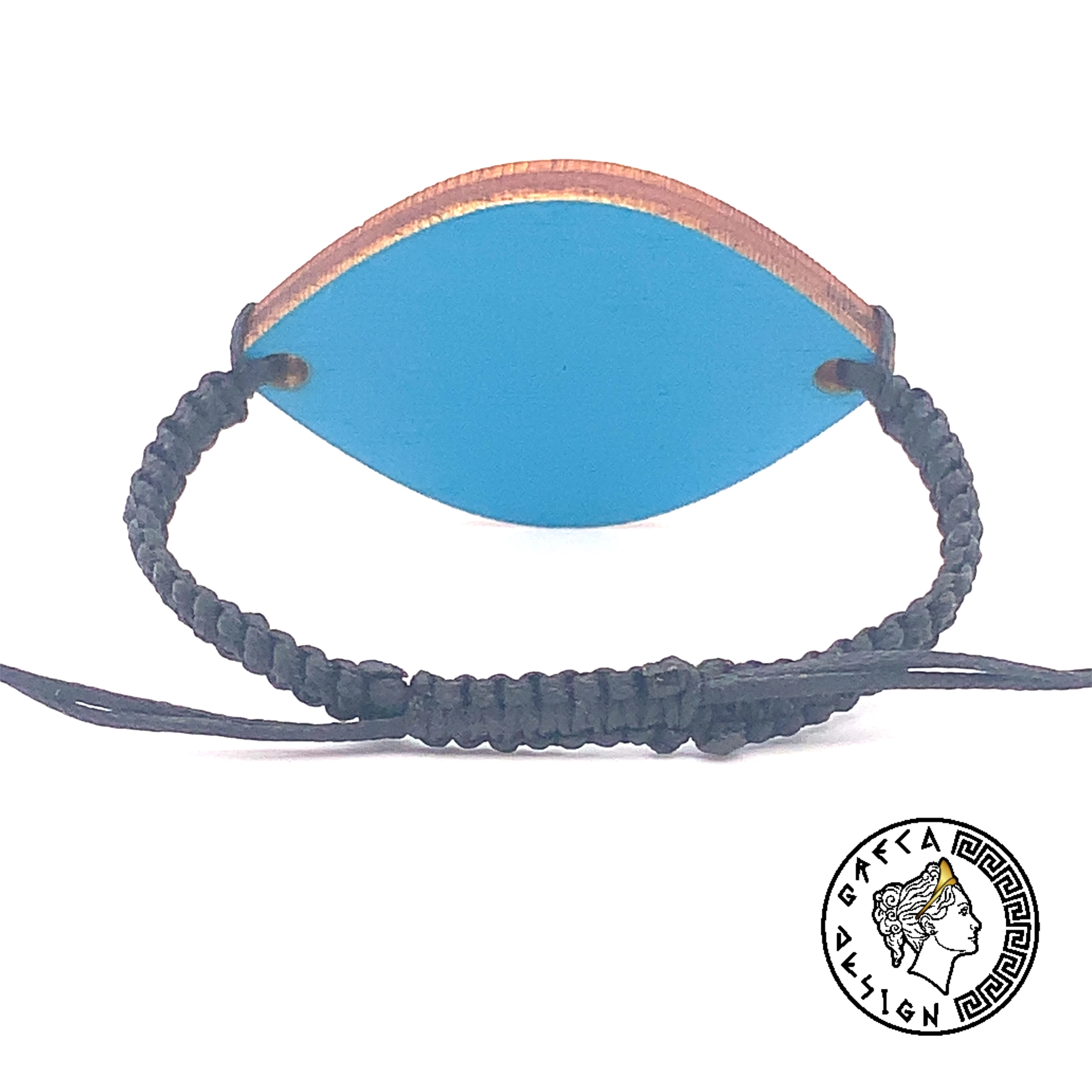 Greca Design Armband Auge Blau – Makramee