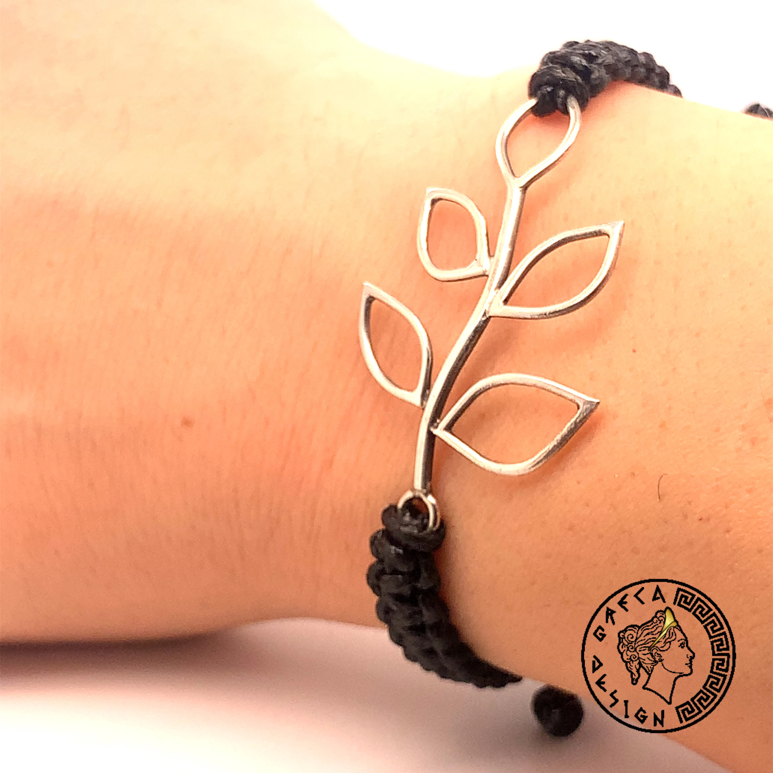 Greca Design Armband Blattmotiv – Makramee