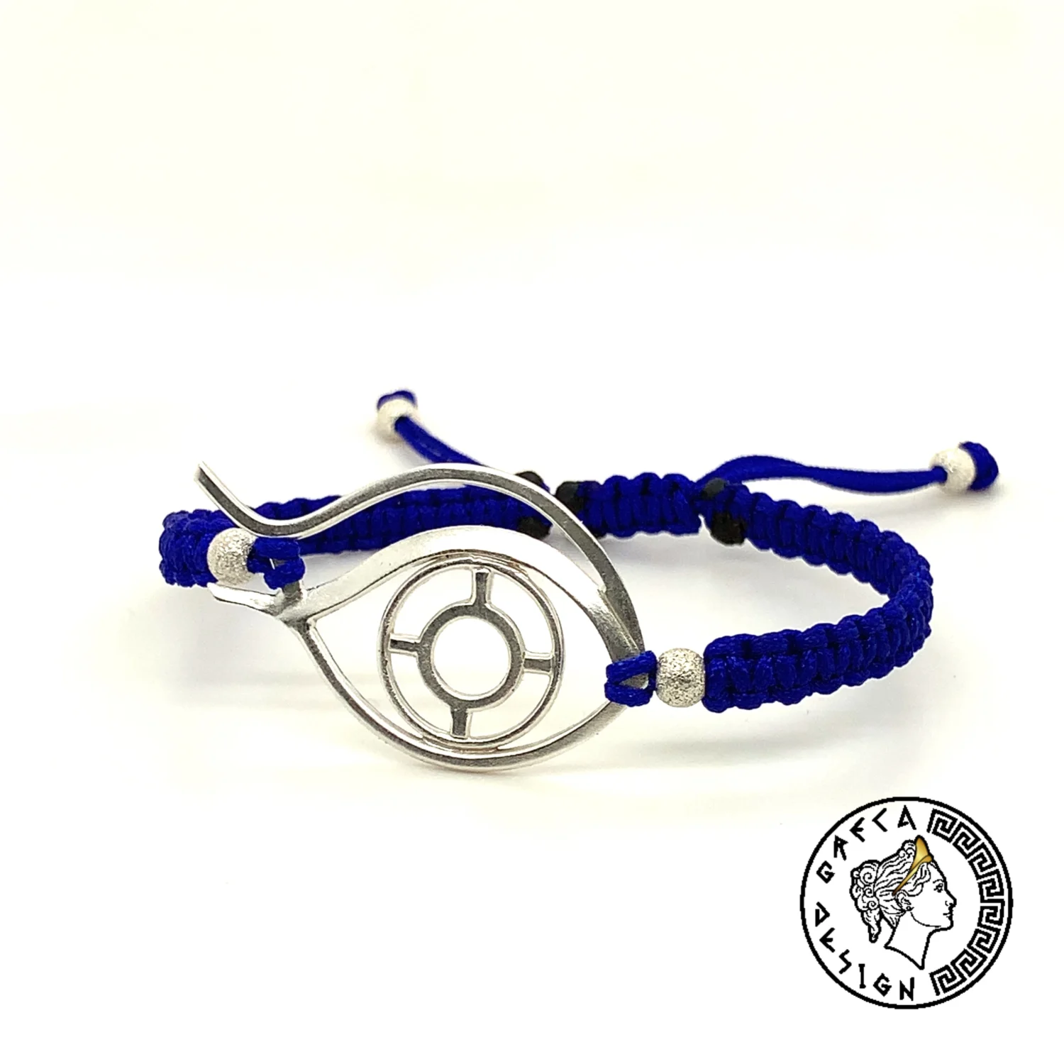 Greca Design Armband Auge – Blau