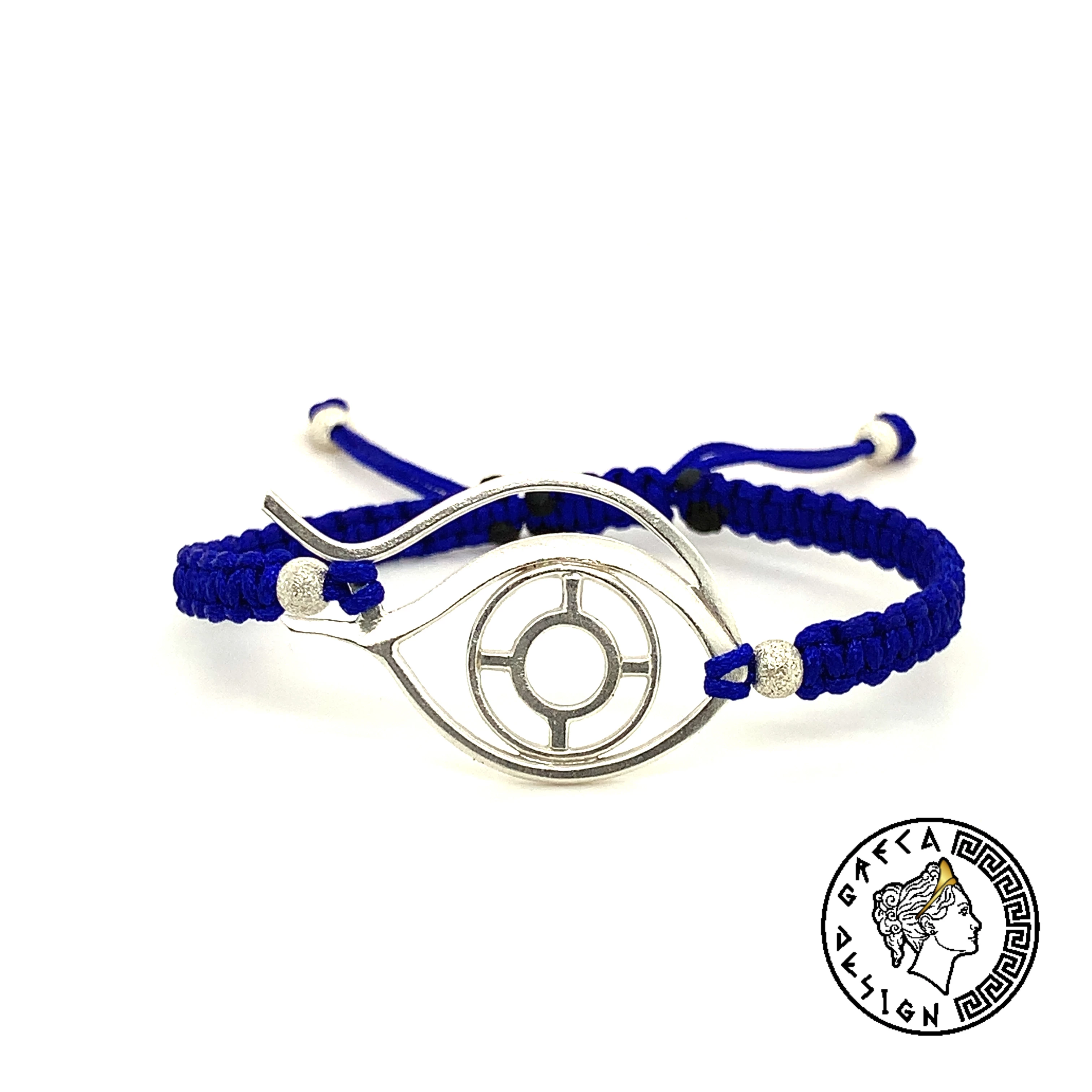 Greca Design Armband Auge – Blau