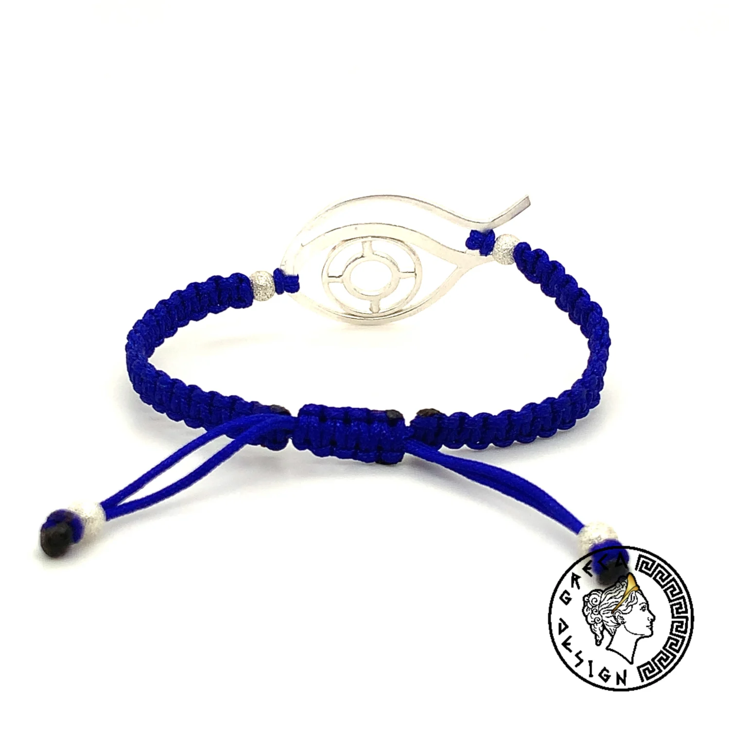 Greca Design Armband Auge – Blau