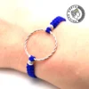 Greca Design Armband Silberring – Blau