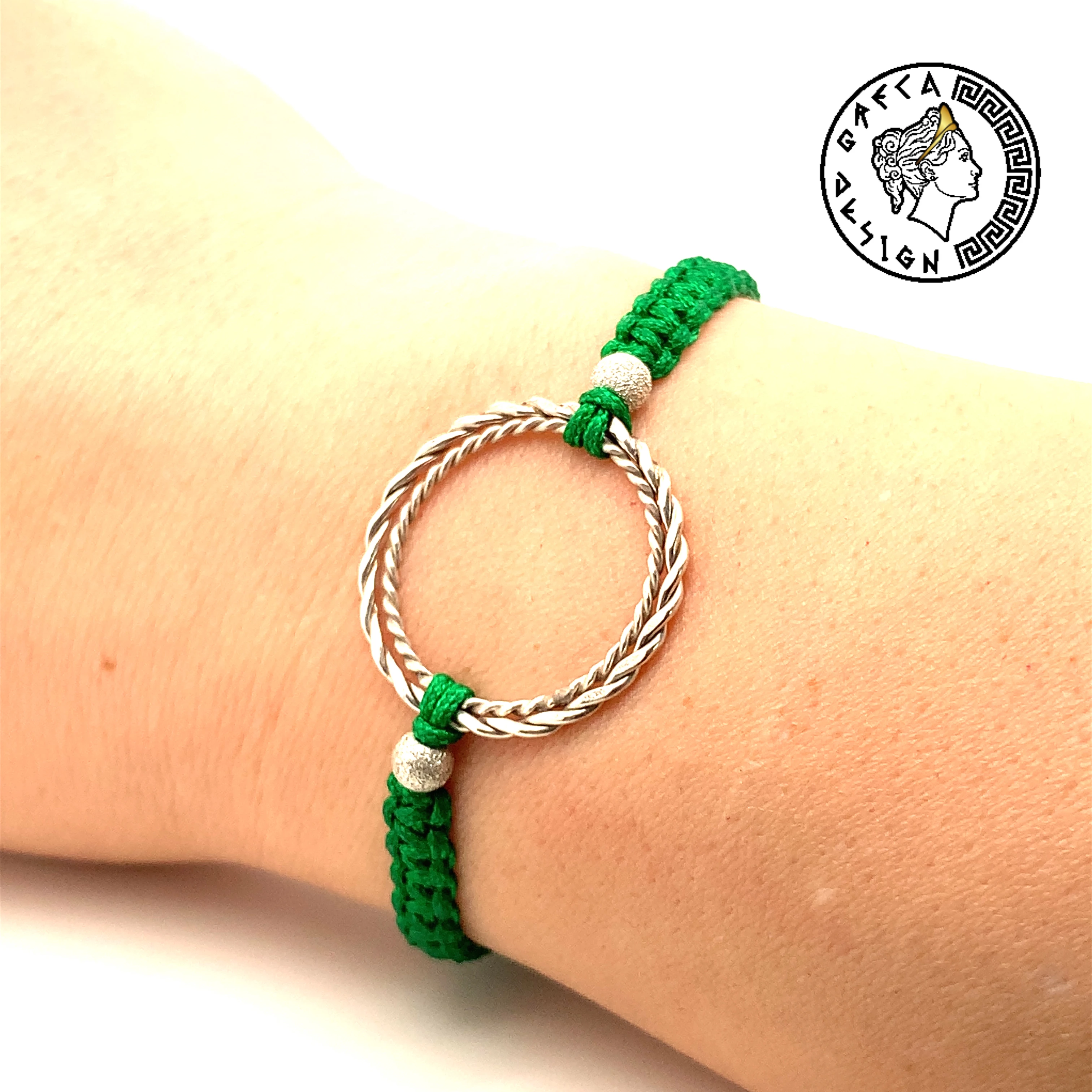 Greca Design Armband Kreis – Grün