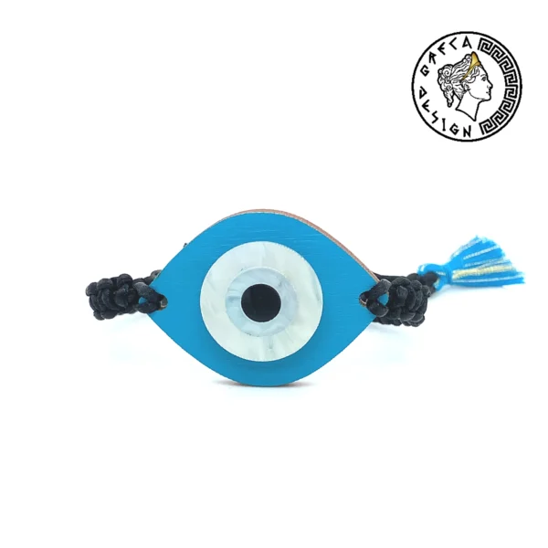 Greca Design Armband Auge Blau – Makramee