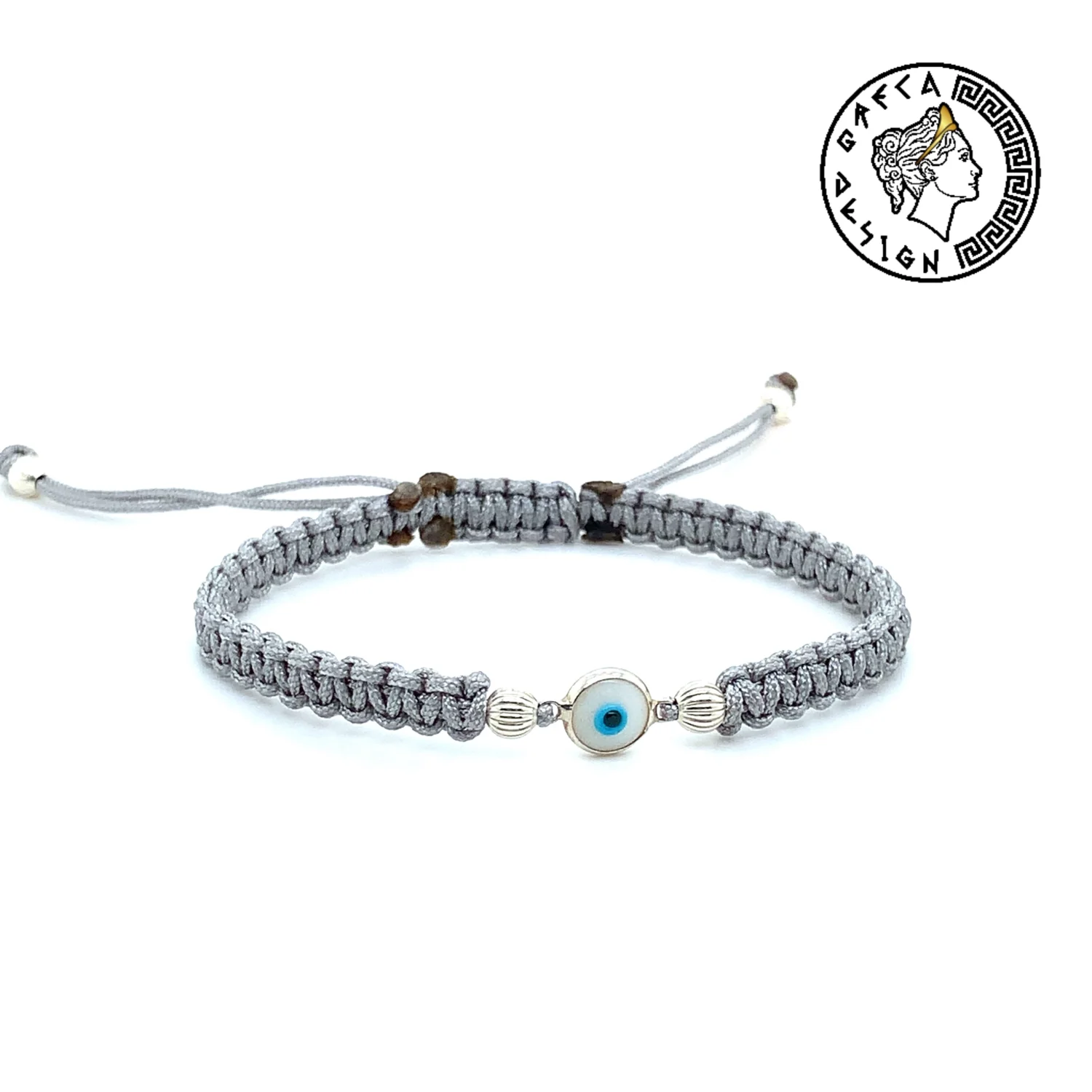 Greca Design Armband Auge – Hellgrau