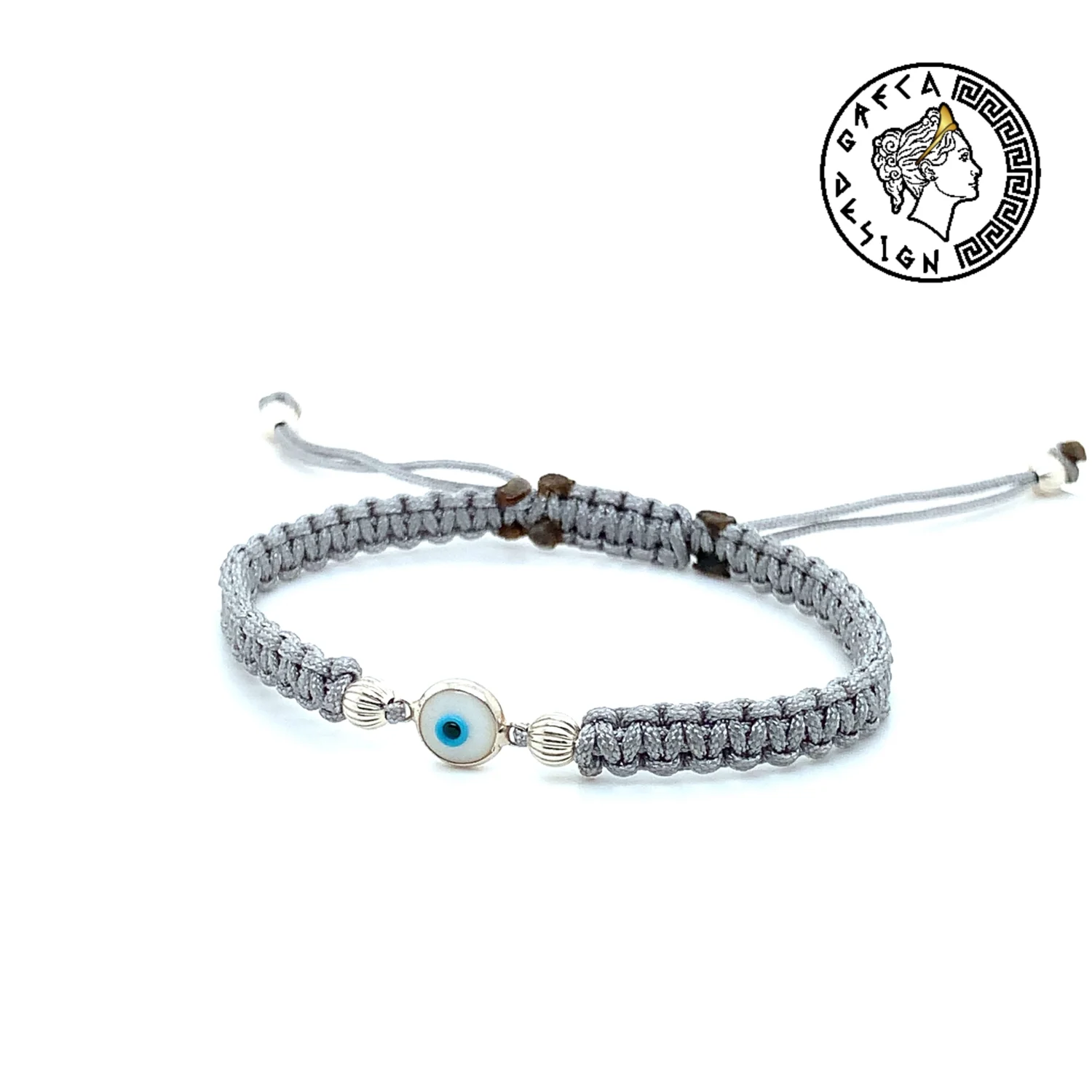 Greca Design Armband Auge – Hellgrau