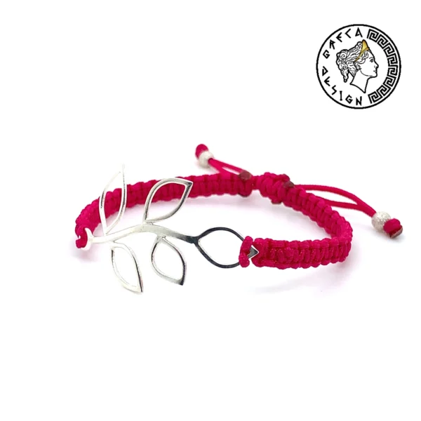 Greca Design Armband Blattmotiv – Pink