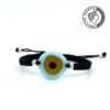 Greca Design Armband Auge – Hellblau & Goldbraun Unikat