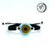 Greca Design Armband Auge – Hellblau & Goldbraun Unikat
