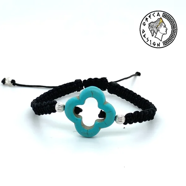 Greca Design Armband Archaisches Kreuz – Türkis