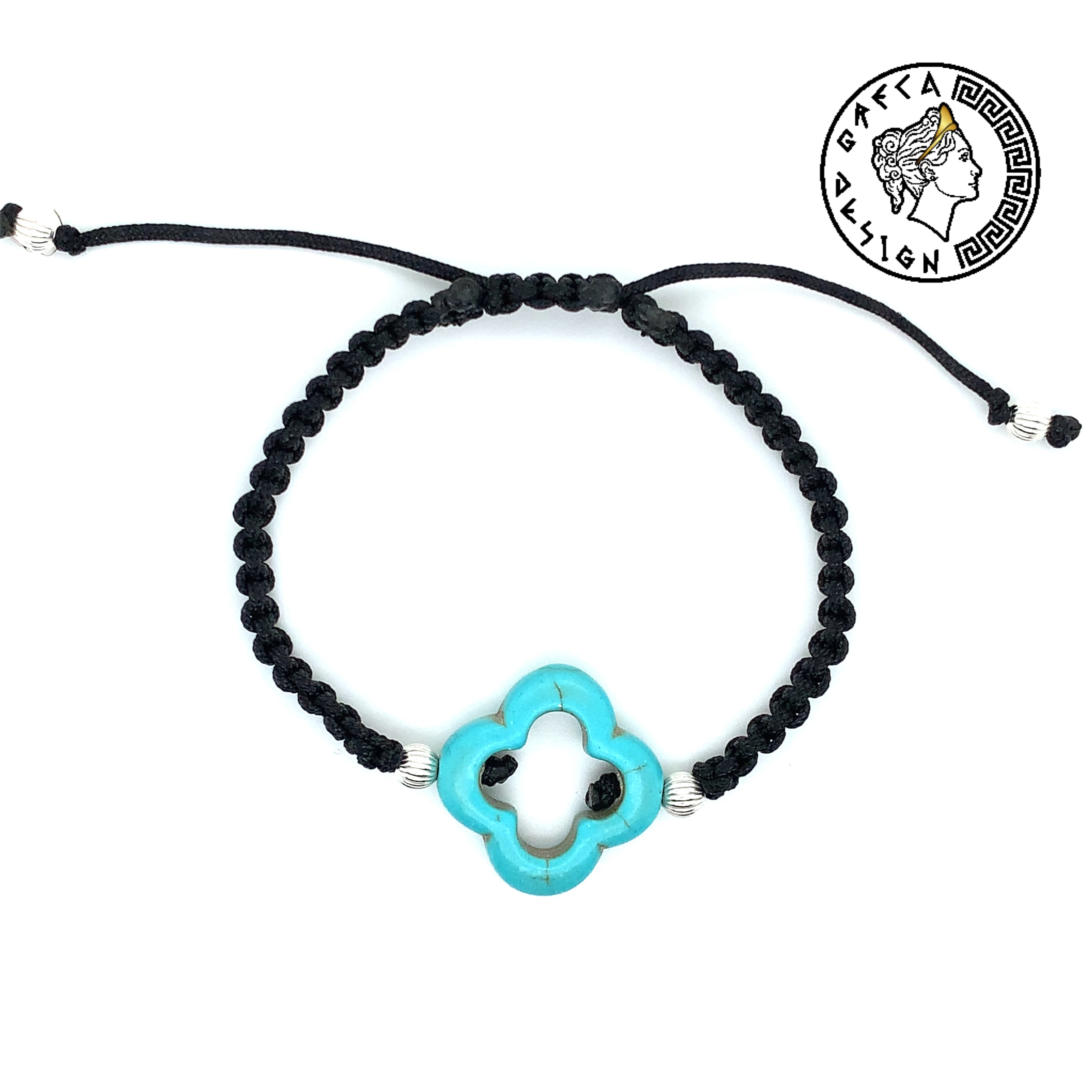 Greca Design Armband Archaisches Kreuz – Türkis