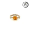 Greca Design Ring mit Bernstein