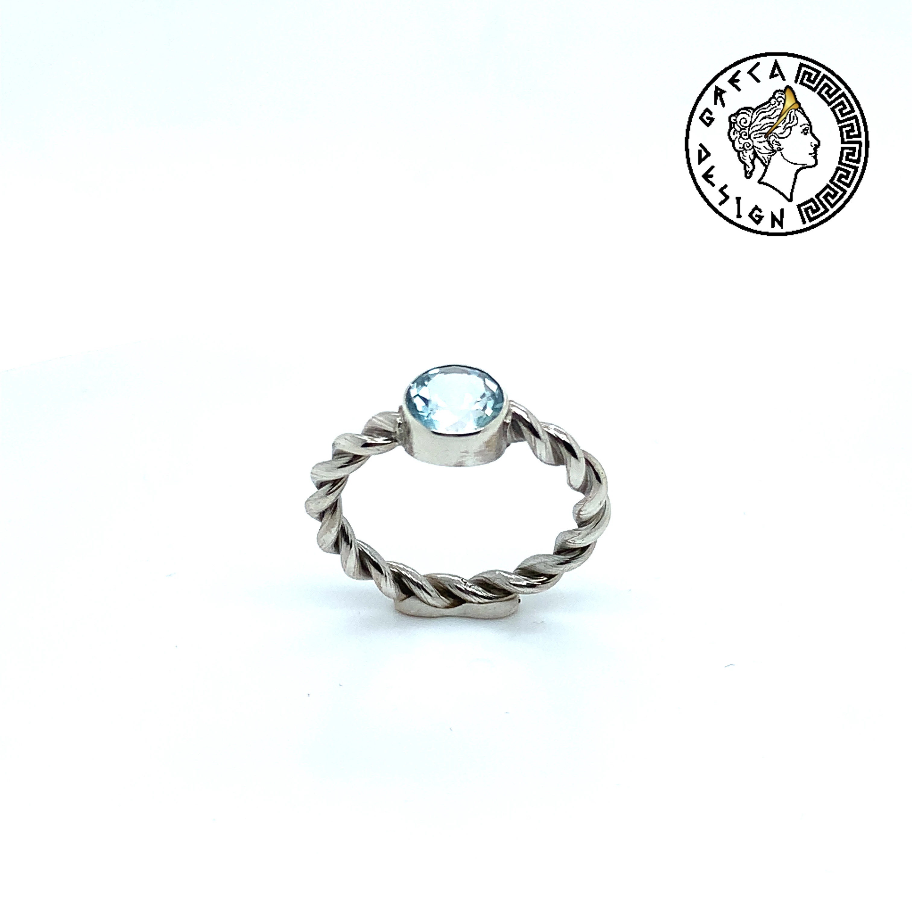 Greca Design Ring mit Zirkonia - Unikat