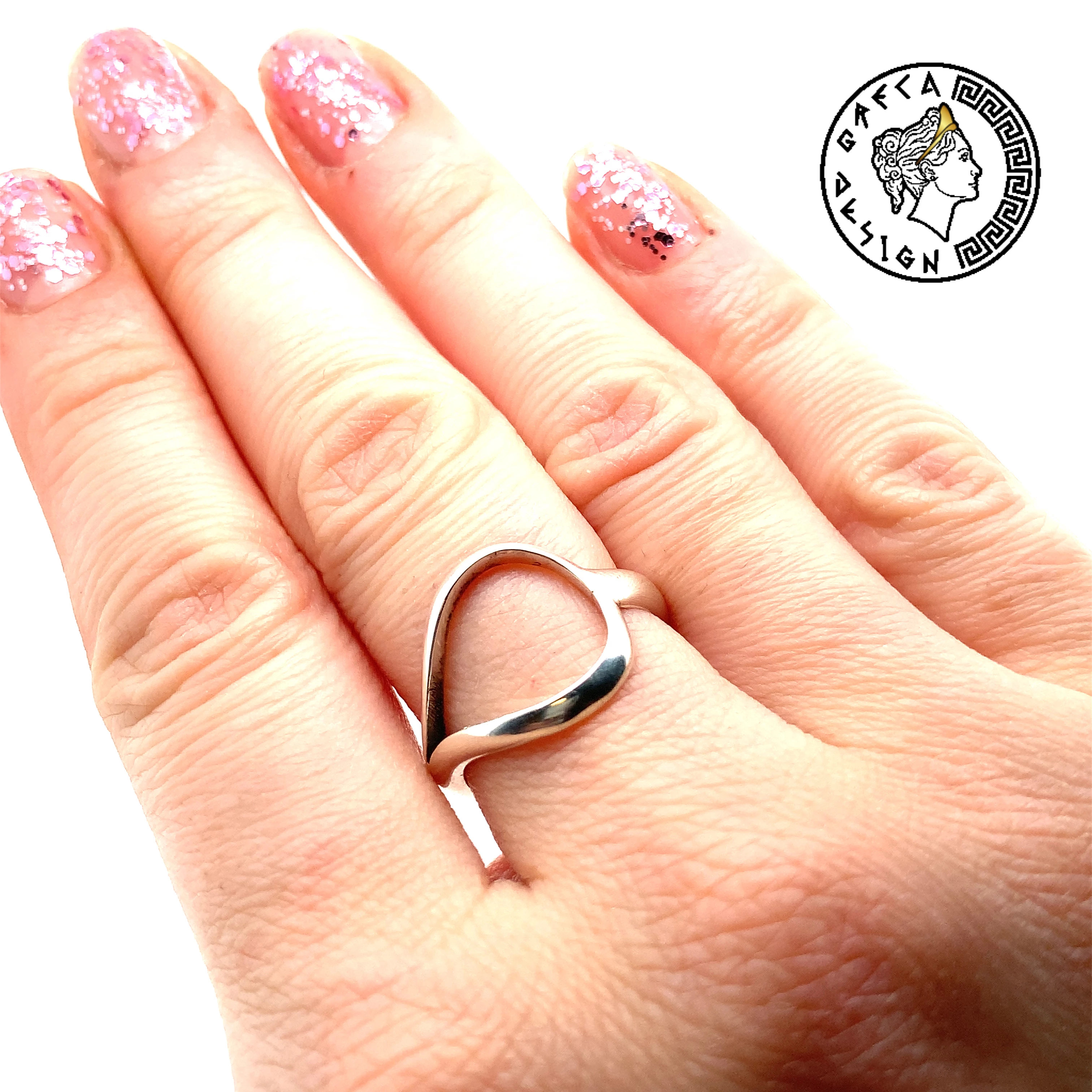 Greca Design Ring Tropfenform – Unikat