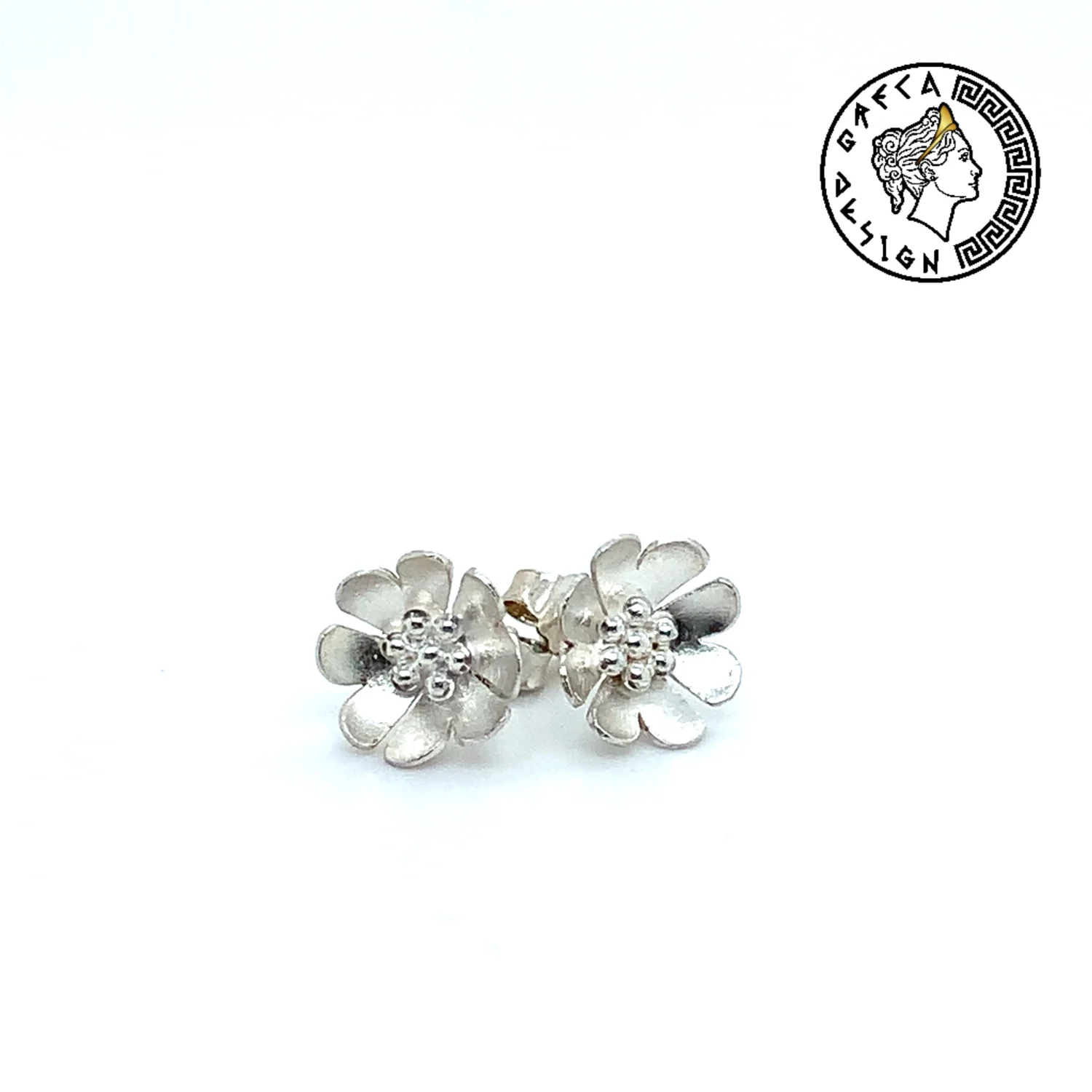 SilberSilber-Ohrstecker Blume – handgefertigt aus 925er Sterlingsilber