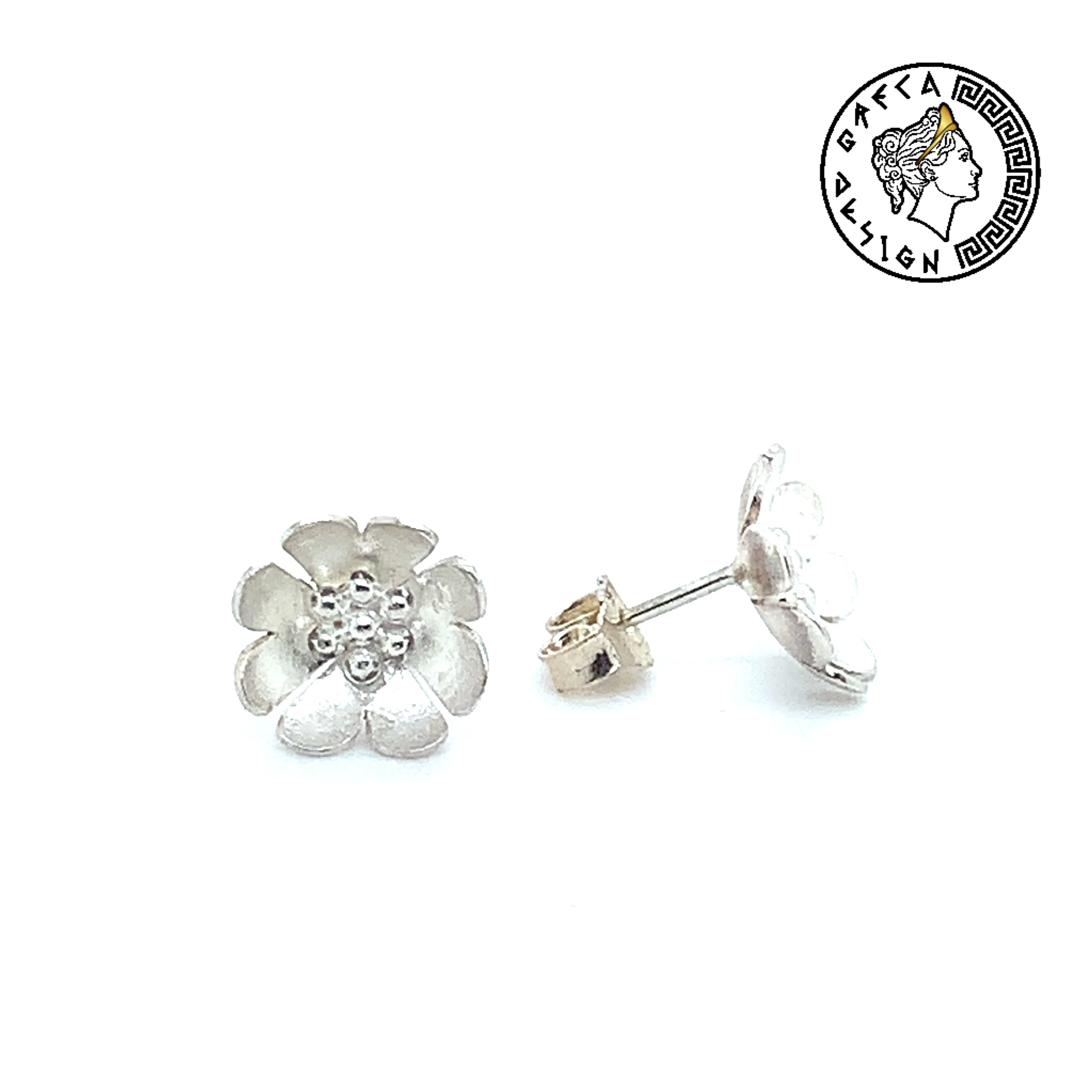SilberSilber-Ohrstecker Blume – handgefertigt aus 925er Sterlingsilber