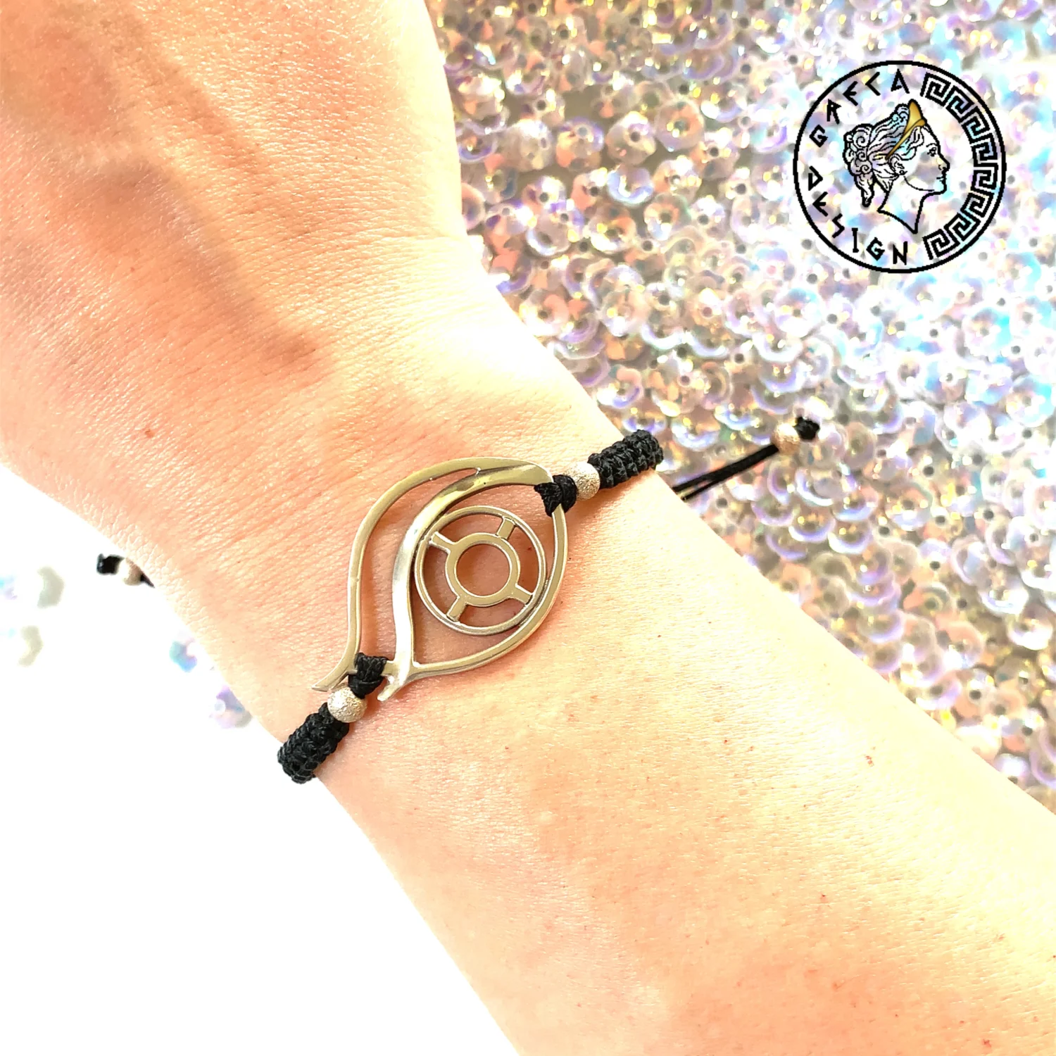 Greca Design Armband – Schutzsymbol Auge
