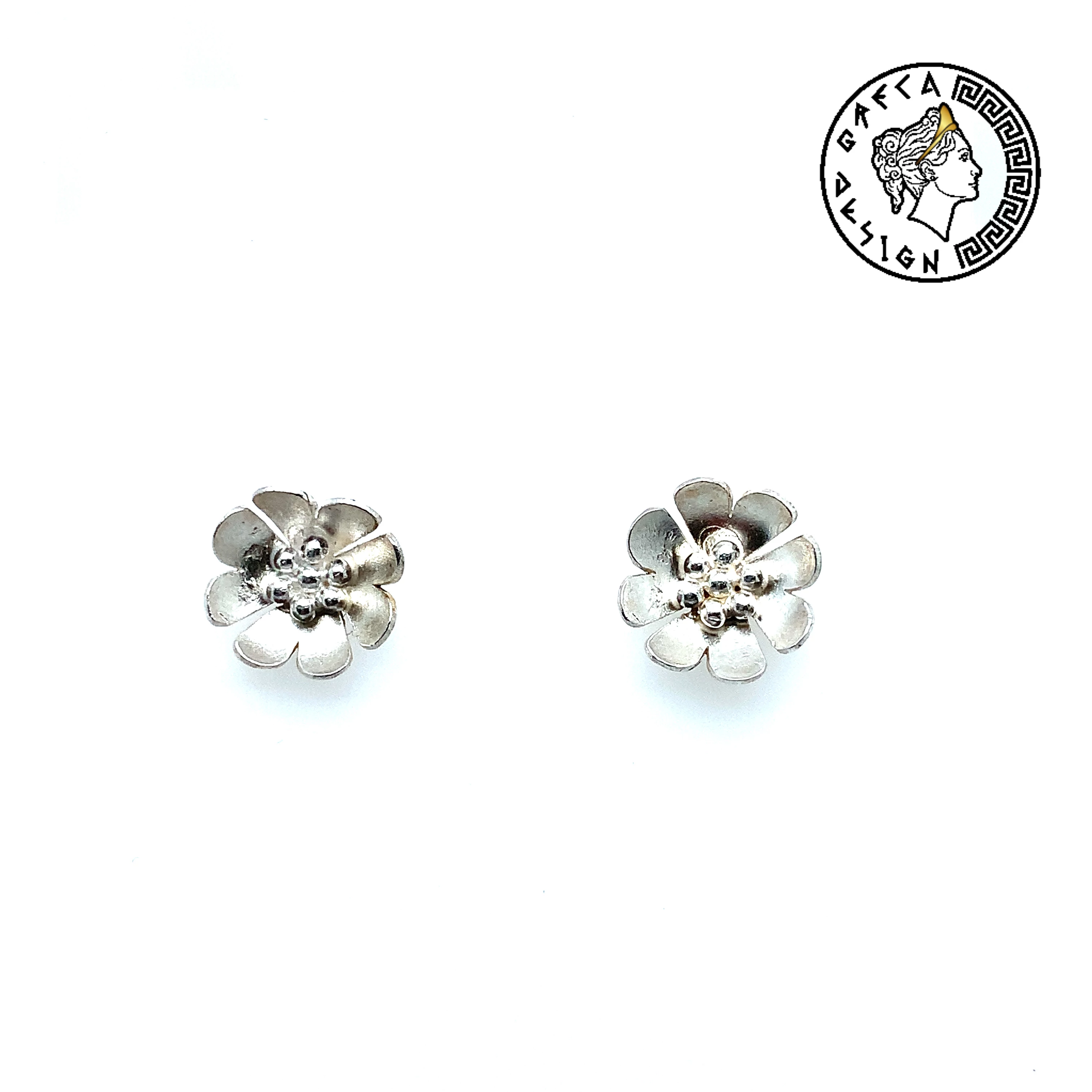 SilberSilber-Ohrstecker Blume – handgefertigt aus 925er Sterlingsilber