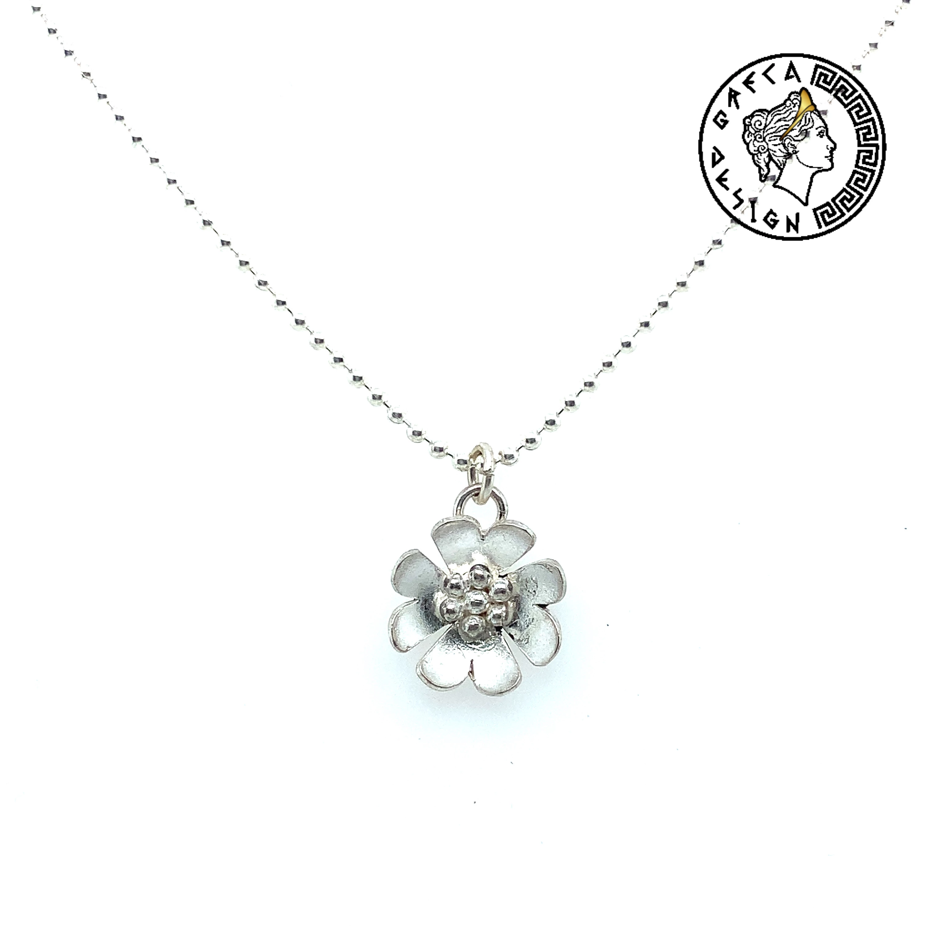 Silber-Anhänger Blume – handgefertigt aus 925er Sterlingsilber